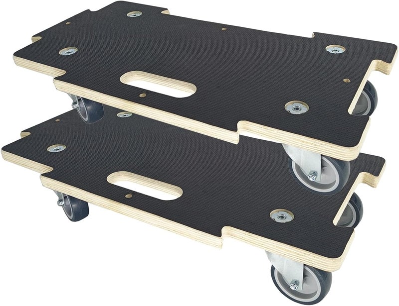 DrTakepeak Hard Wood Mover Spliceable Dolly 550Lbs Capacity (2 Packs) 4 Wheels Heavy Duty Furniture Moving Connectable Design Dollier Upgraded Transport Roller - Image 1